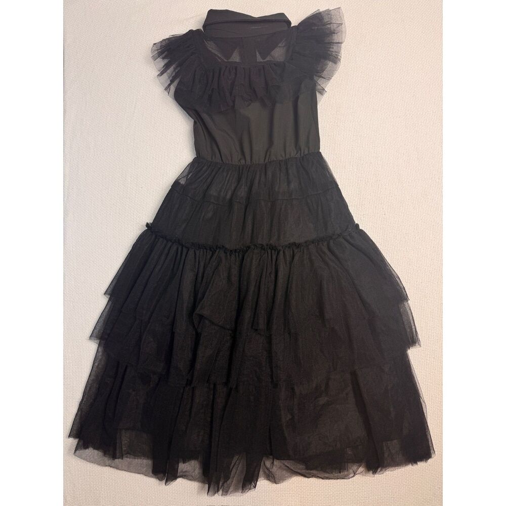 Girls Gothic Wednesday Addams Dress Halloween whimsygoth dark romance